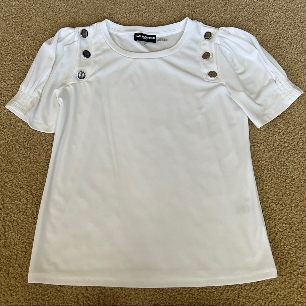 Karl Lagerfeld Chic White Blouse – Size Small